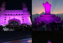 Hyderabad's iconic buildings illuminated in pink 