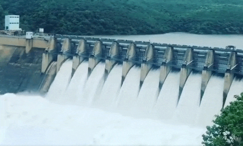 Water Released from Srisailam Project Amid Rising Inflows