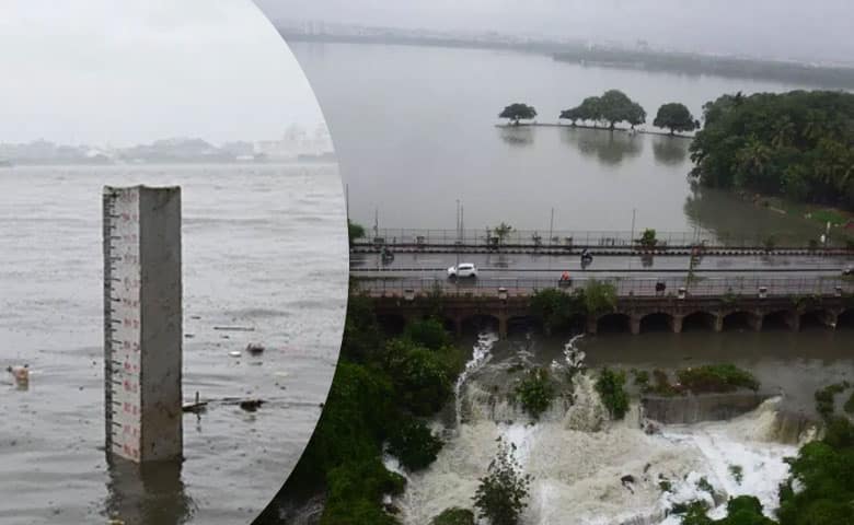 Hyderabad News | Hussain Sagar on the Brink as Heavy Inflows Continue, Authorities on High Alert: Video