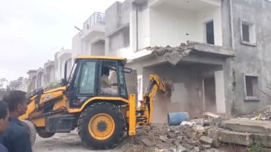 Unauthorized Structures Demolished at Lakshmi Srinivasa Constructions Villas in Mallampet