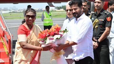 President Droupadi Murmu Arrives in Hyderabad