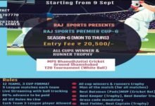 Raj Sports Premier Cup-6: Exciting T20 Tournament Kicks Off from September 9th*