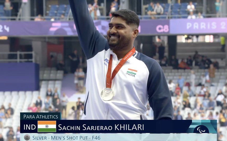 World champion Sachin Khilari wins silver in men's shot put (F46) in Paralympics