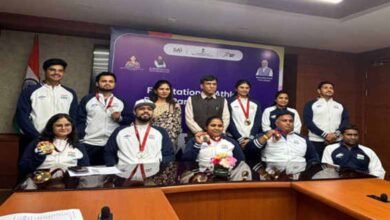 Union Minister Mandaviya felicitates six returning medalists from Paris Paralympics