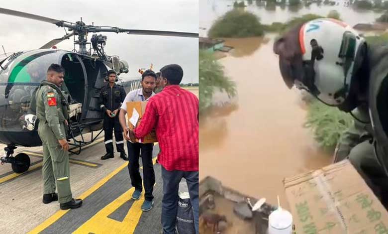 Airdropping of food, water begins in flood-hit Vijayawada