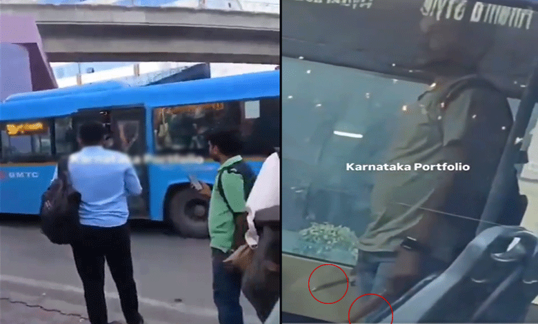 Shocking Video Captures Stabbing Incident Inside BMTC Bus in Bengaluru