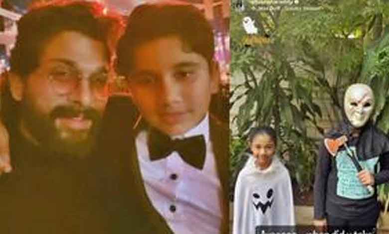 Allu Arjun’s son Ayaan takes his ‘Pushpa’ axe for Halloween