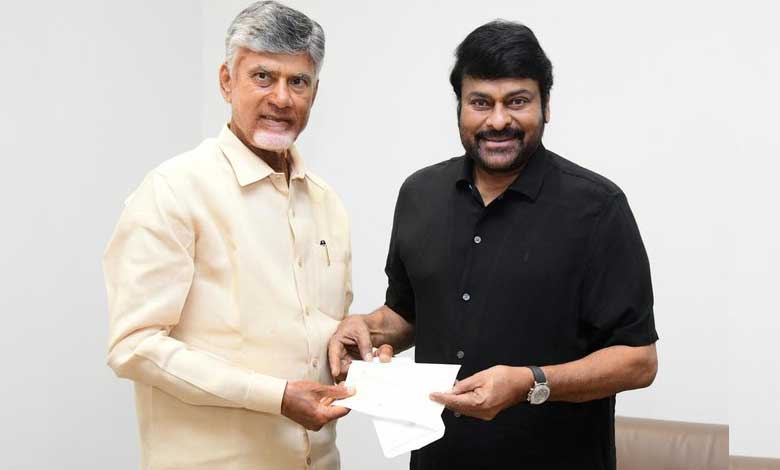 Megastar Chiranjeevi Meets CM Chandrababu, Donates ₹1 Crore for Flood Relief Fund