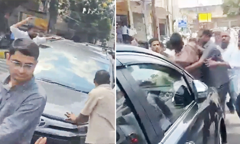 Congress Workers Attack KTR's Car: Video Goes Viral