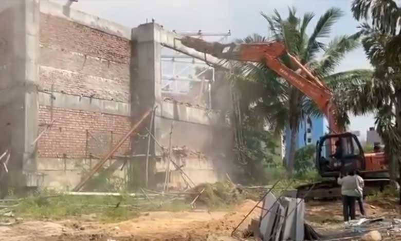 Illegal Central Government Office Demolished in Gachibowli Following High Court Order