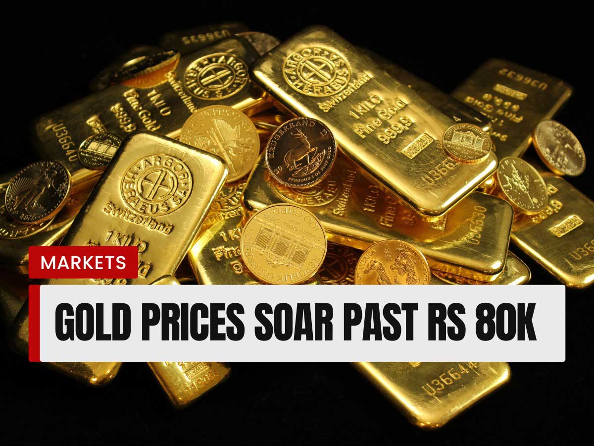 Gold prices soar past Rs 80K in Hyderabad as demand rises.