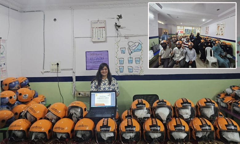 Road Safety Awareness Workshop Held at Haleema School, Helmets Distributed