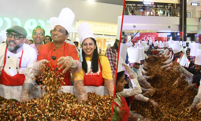 Cake Mixing Ceremony Held at Lulu Mall, Hyderabad with Over 25,000 KG of Cake Prepared