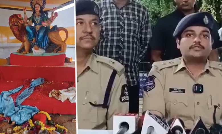 Police Arrests Man Who Vandalized Durga Idol at Nampally Exhibition Grounds