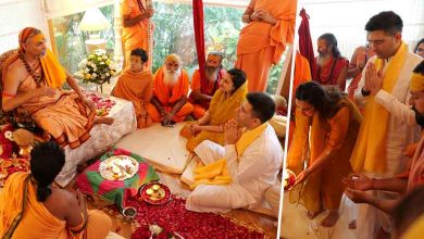 Shankaracharya Swami Avimukteshwaranand visits Raghav-Parineeti's home, blesses them