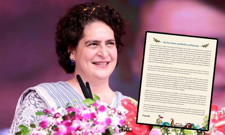 After nomination, Priyanka Gandhi writes intimate letter to people of Wayanad