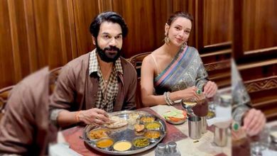 Rajkummar, Triptii gobble on tempting Gujarati thali in Ahmedabad during Navratri celebrations