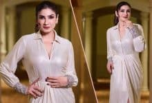 Raveena Tandon glows as she flaunts hourglass body in metallic gown