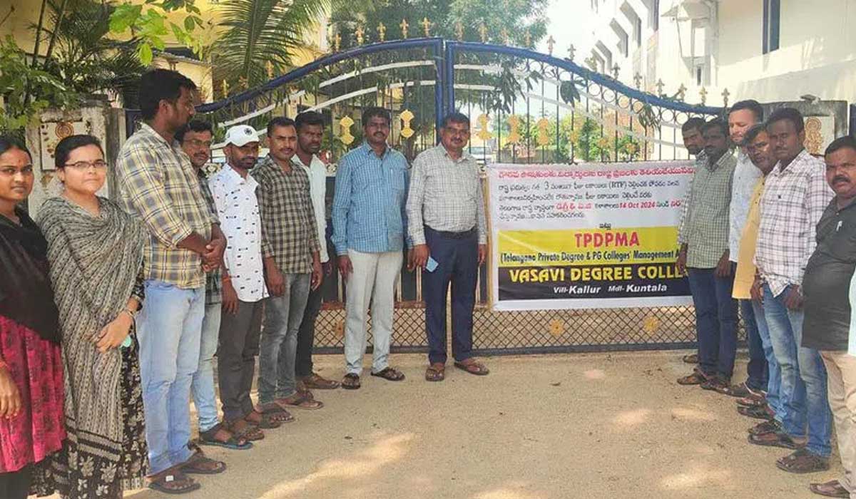 Telangana Private Colleges Declare Indefinite Bandh Over Unpaid Fee Reimbursement Arrears