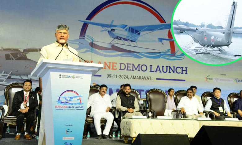 Andhra CM launches demo seaplane flight from Vijayawada to Srisailam