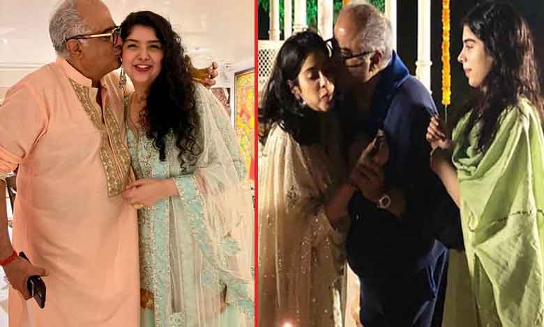 Boney Kapoor celebrates 69th b’day with kids Arjun, Anshula and Khushi, Janhvi gives a miss