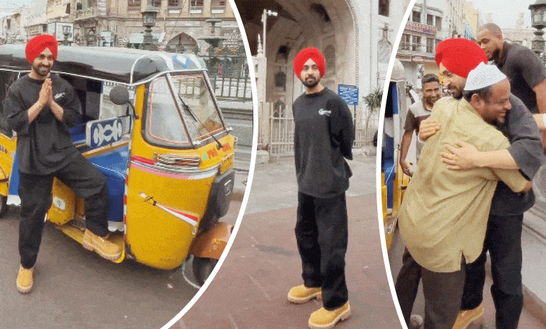 Diljit Dosanjh Soaks in Hyderabad’s Culture with Auto Ride and Charminar Visit