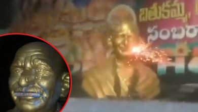 Mahatma Gandhi Statue Desecrated with Firecrackers in Hyderabad’s Bowenpally