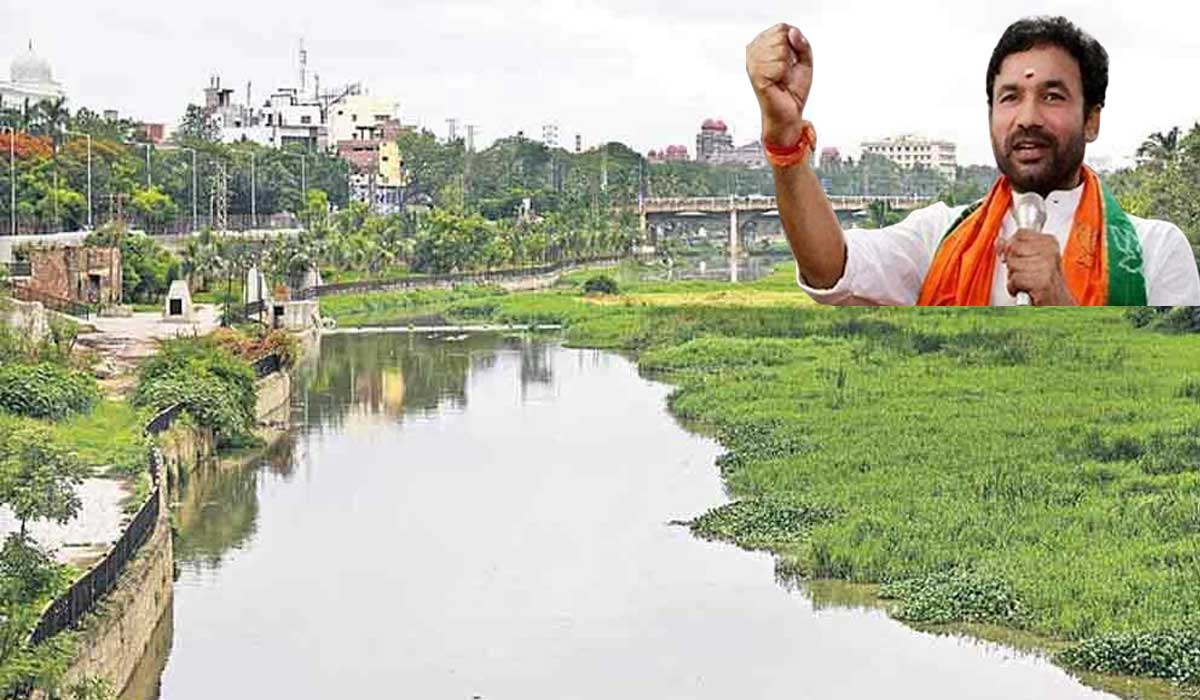 Hyderabad Demolition of Houses Was Not a Solution: Kishan Reddy on Musi Rejuvenation Plan A scenic view of the Musi River in Hyderabad, the focus of a controversial rejuvenation and beautification project.