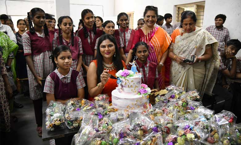 Sailaja Reddy Celebrates Birthday with Students at Laxmi Nagar Government High School, Announces Scholarships for Top Achievers