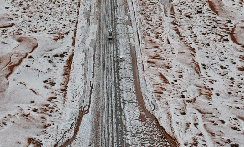 SAUDI Historic Snowfall in Saudi Arabia Brings Stunning Views and Social Media Frenzy