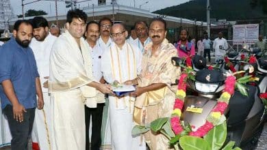 Hyderabad-based firm donates 15 electric two-wheelers to Tirumala