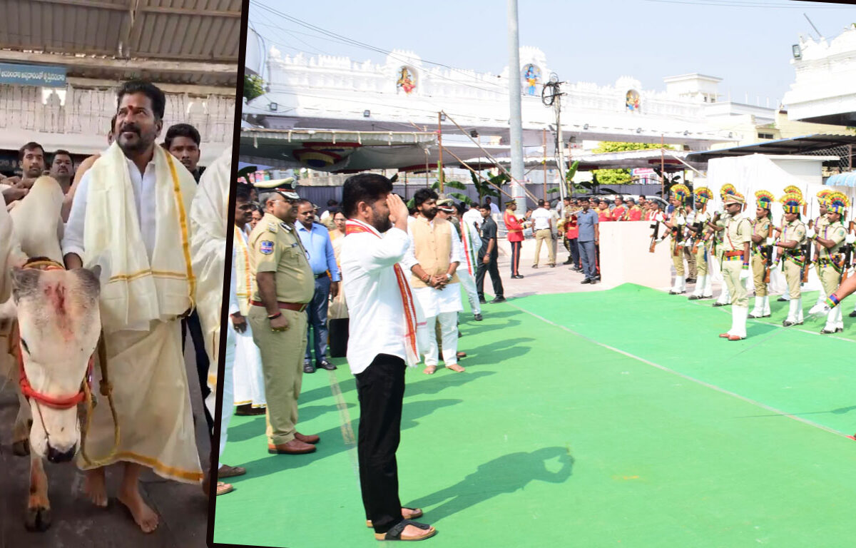 Telangana CM Reddy performs puja at Vemulawada Temple