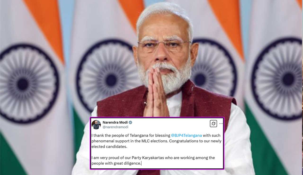 PM Modi Thanks People of Telangana for BJP's Victory in MLC Polls