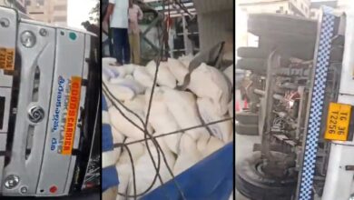Hyderabad: Truck Overturns on Masab Tank Road, Causes Major Traffic Disruption