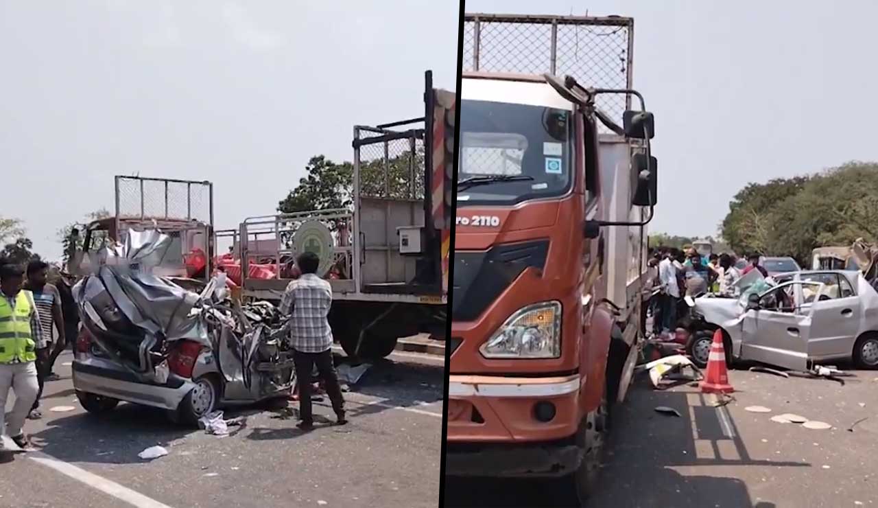 Horrific Crash! Speeding Van Smashes into Car in West Godavari, Three Dead!