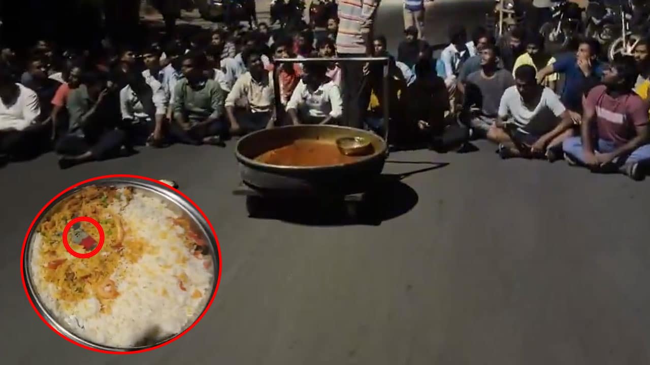 Blades Found in Food at Osmania University Hostel, Students Protest: Video
