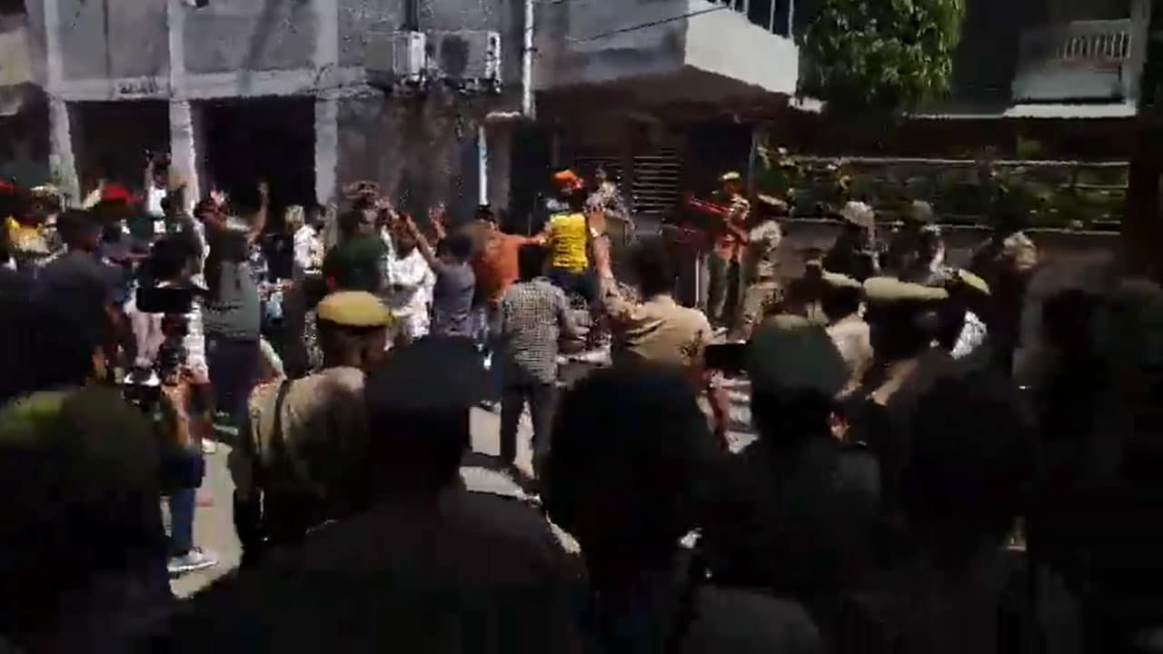 Karni Sena Members Attack SP MP Ramji Lal Suman’s House Over Remarks on Rana Sanga