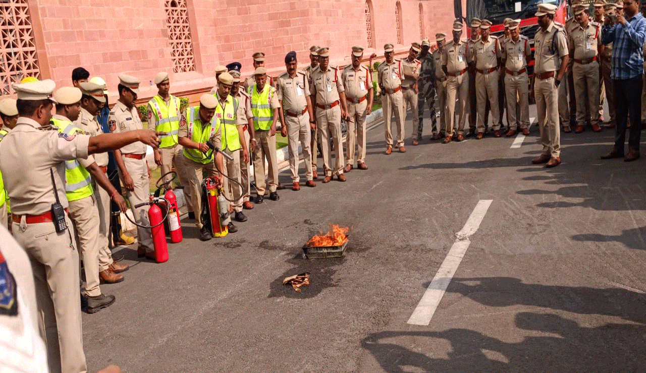 Mock Drill: Fire Safety Exercise Conducted at Telangana Secretariat
