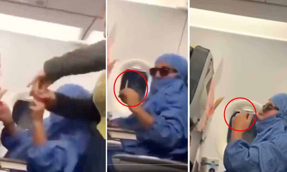 Woman Caught Smoking on Plane, Tries to Set Aircraft on Fire (Viral Video)