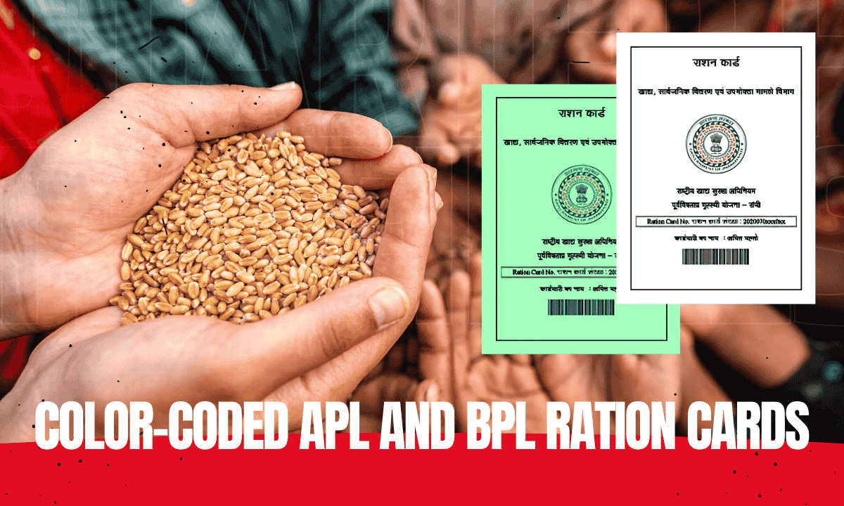 Color-coded APL (green) and BPL (white) ration cards to streamline subsidized essentials distribution in Telangana.