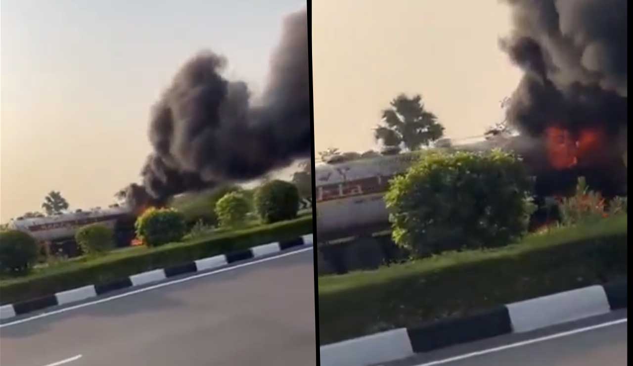Hyderabad: Tanker Fire on Hayathnagar ORR, Two Escape Unhurt