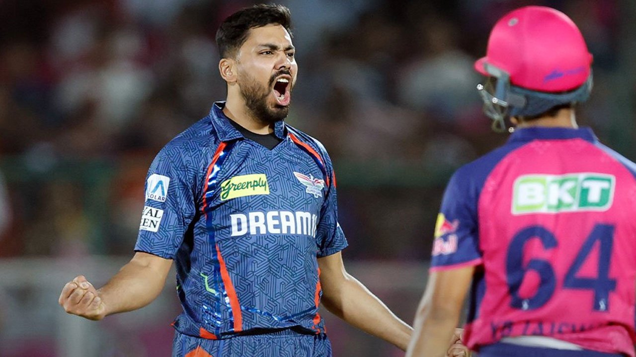 Avesh Khan Shines as LSG Edge Out RR by 2 Runs in Last-Over Thriller