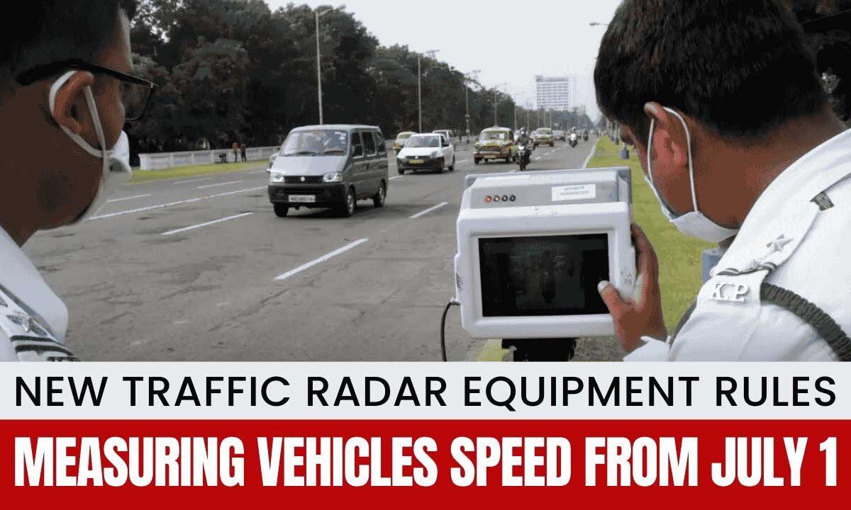 Advanced traffic radar equipment measuring vehicles speed under India’s new Legal Metrology rules to ensure road safety and enforcement accuracy.