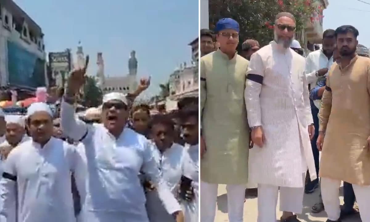 Hyderabad: Owaisi Leads Black Ribbon Protest Against Terror — Muslims Chant 'Pakistan Murdabad' After Friday Prayers