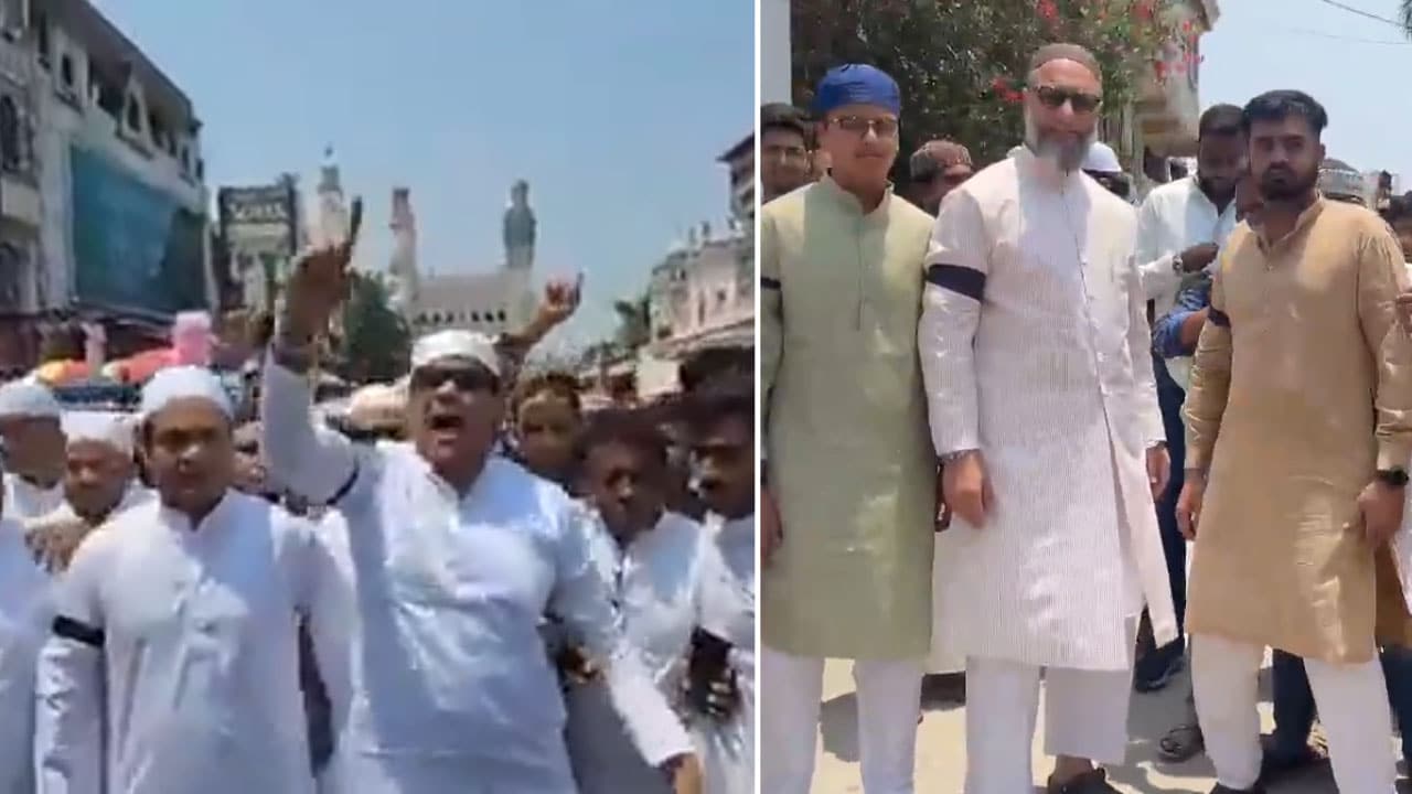 Hyderabad: Owaisi Leads Black Ribbon Protest Against Terror — Muslims Chant 'Pakistan Murdabad' After Friday Prayers