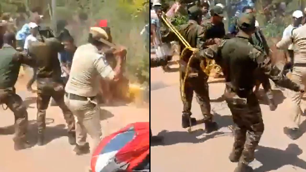 Police Lathicharge University of Hyderabad Students Protesting Kancha Gachibowli Land Auction