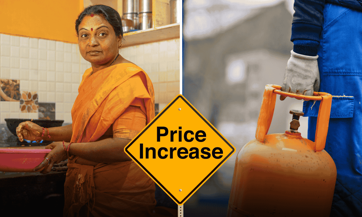 LPG gas cylinder price hike ₹50 announced by the government effective April 8, 2025.