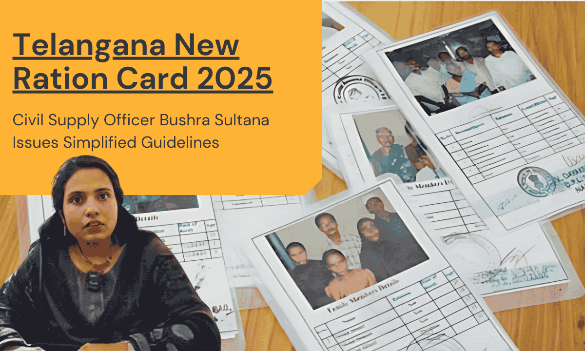 Civil Supply Officer Bushra Sultana addresses public queries on Telangana New Ration Card 2025 guidelines at Mehdipatnam office.