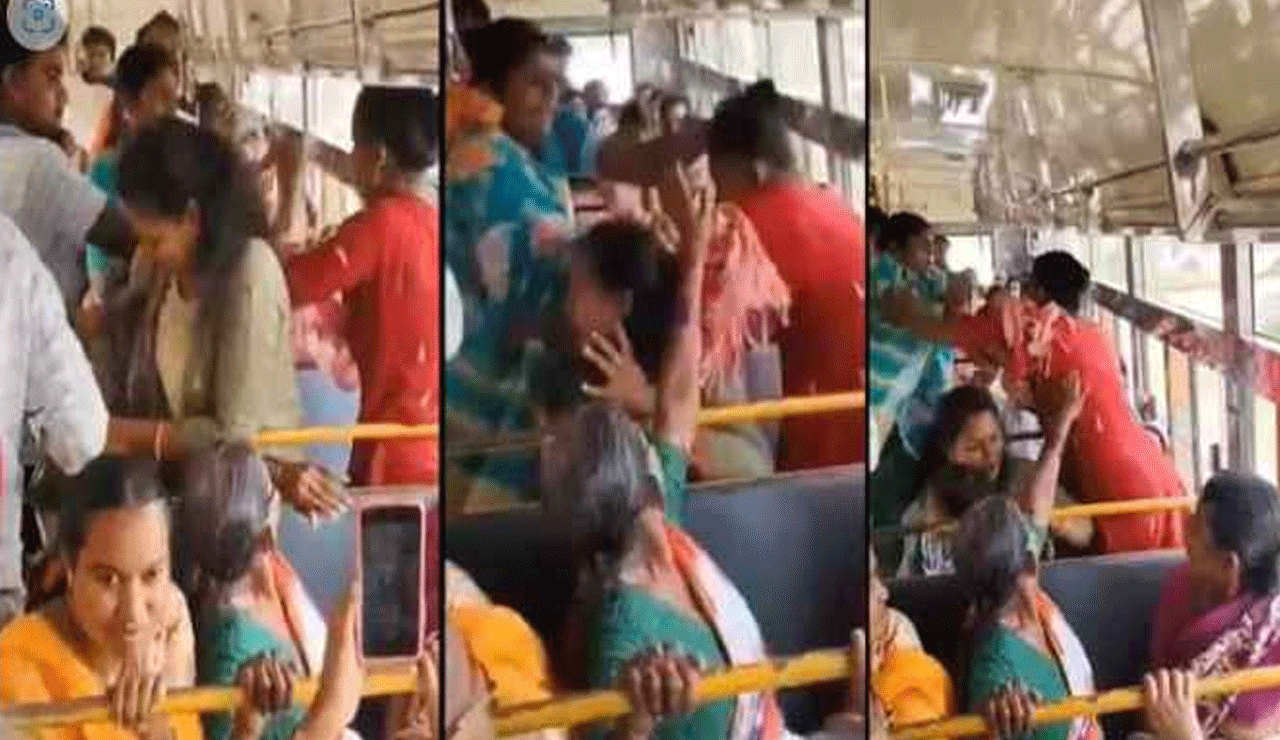 Brawl in TSRTC Bus: Women Clash Over Seat in Viral Video – Here’s Where It Happened