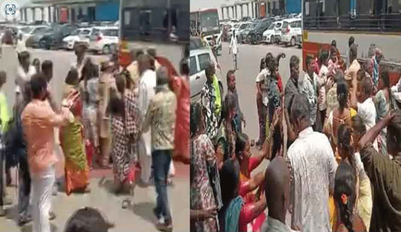 Yadagirigutta Chaos: Devotees Clash Over Bus Boarding, Several Injured (Watch Video)